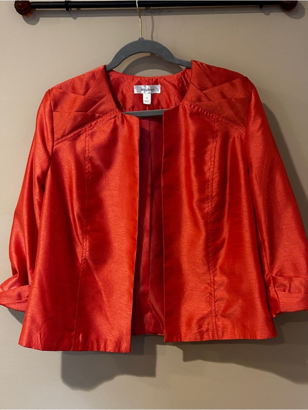 Dress Barn Coral Cropped Open-Front Jacket - Women's Lined Fitted